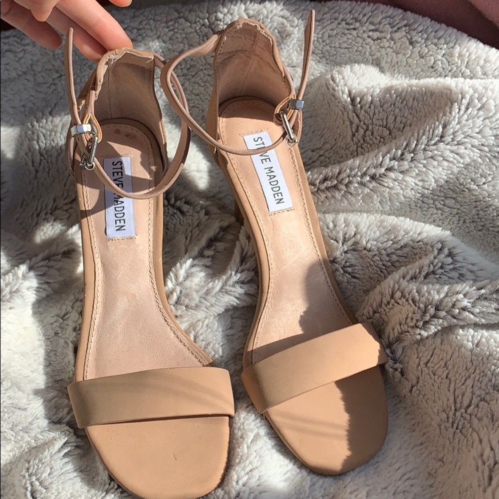 Steve Madden Nude Ankle Strap Heels
